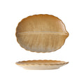 Vintage hotel style ceramic rectangular oval banana leaf creative dessert pastry serving plate restaurant sushi dish