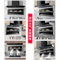 Wholesale high suction 7-shaped top and side double suction range hood for home kitchen new arrival warm dish insulation range hood