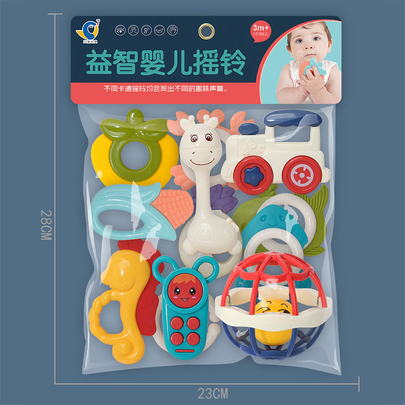 Cross-border South East Asia small rattle set infant early education enlightenment baby toothpaste rattle boys and girls educational toys