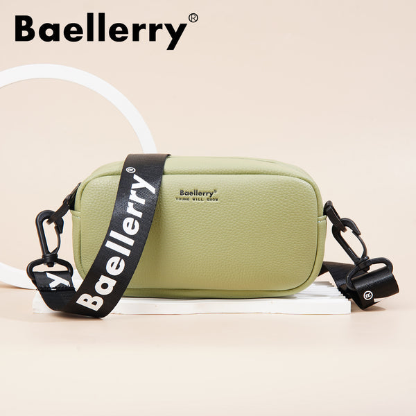 New women's small square bag baellerry  solid color fashion shoulder bag PU lychee pattern versatile mobile phone bag