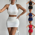 2025 european and american cross-border summer new sexy bodycon set sleeveless halter tube top fashionable elegant women's vest