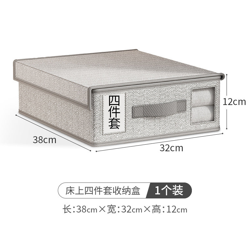 Hot-selling Oxford cloth, bed sheet storage box, fabric clothing four-piece storage box, wardrobe quilt cover, blanket storage and finishing