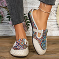 Export slip-on plus size ethnic style slip-on baotou flats slippers women's fashion round toe export flats shoes cross-border