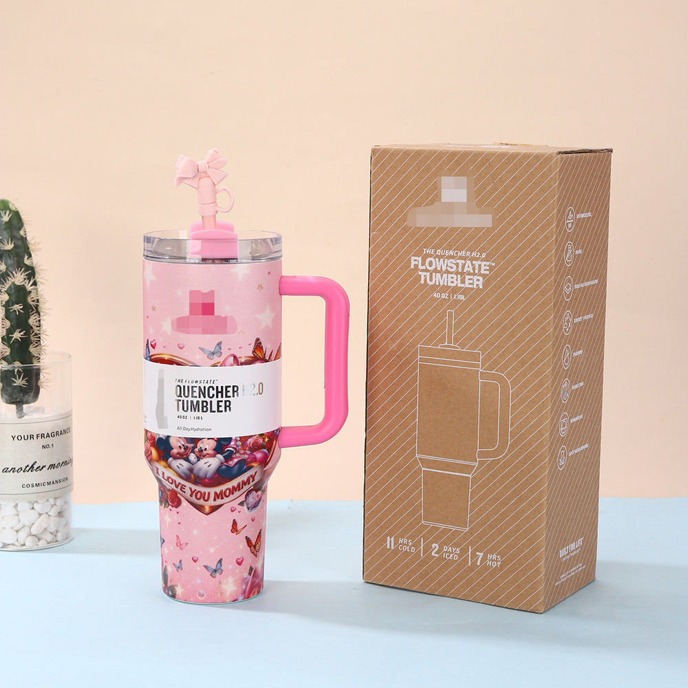 stanley mother's day same style ice cup creative 304 stainless steel thermos cup men's and women's portable straw cup
