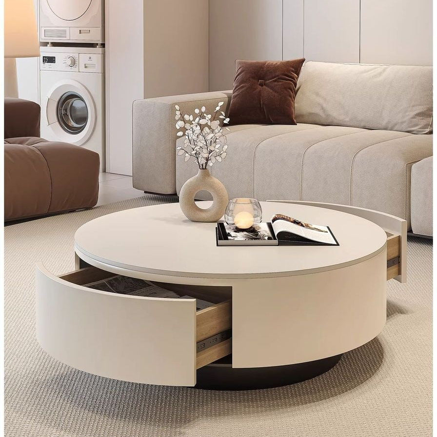 Round slate coffee table combination living room for home italian normcore tea table large and small apartmentaccessible luxuryclassy sense tea table