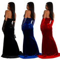 C6801 cross-border   fashion women's solid color halter neck slit sexy maxi dress