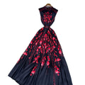 French chic sleeveless printed midi dress -  summer collection: slimming, elegant, and pleated