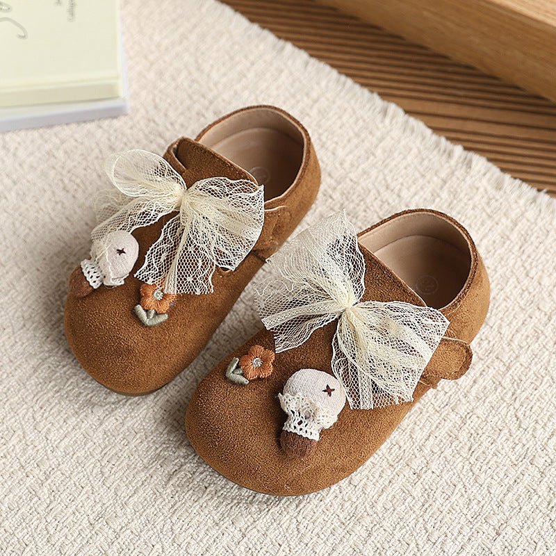 Spring new arrival small leather shoes baby soft bottom toddler shoes doll decoration birkenstock shoes western style princess shoes girl flats