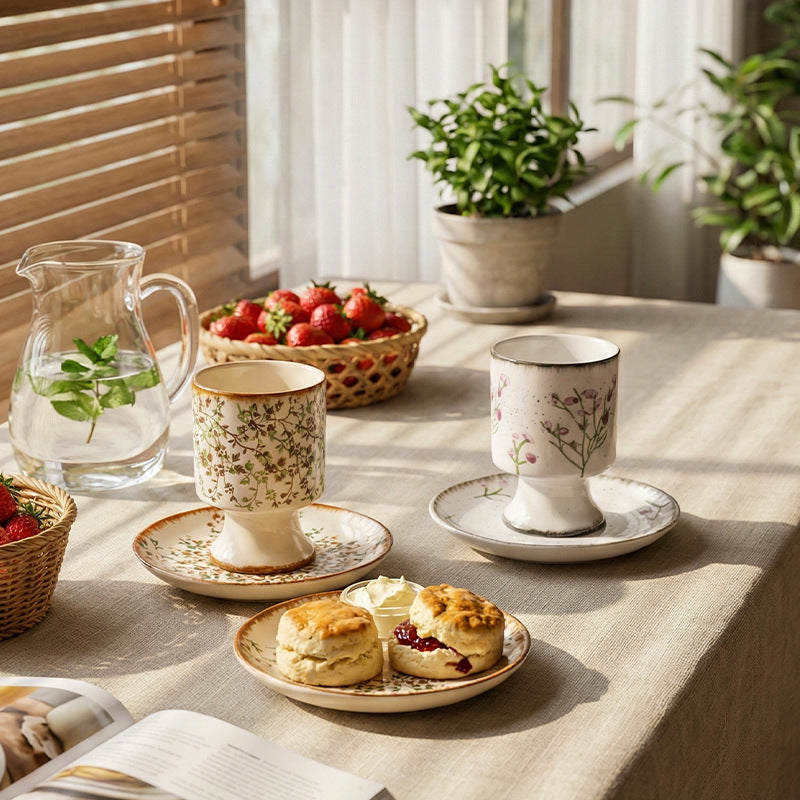 High-end ceramic water cups and coffee cups for banquets, unique and stylish, new chinese style, niche ceramic cups and saucers, perfect as wedding favors