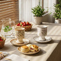 High-end ceramic water cups and coffee cups for banquets, unique and stylish, new chinese style, niche ceramic cups and saucers, perfect as wedding favors