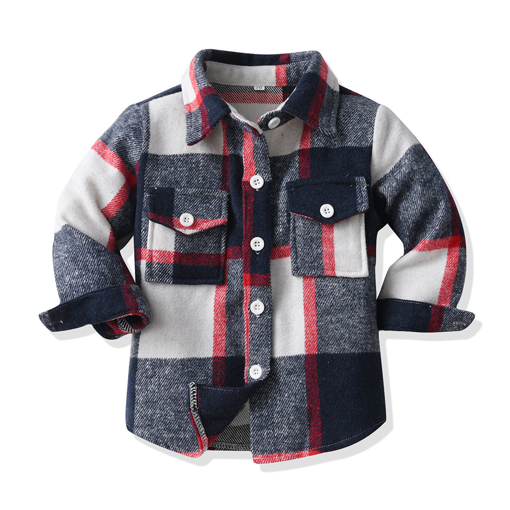 Export children's clothing boys multi-color patchwork plaid shirt long sleeves preppy style autumnew arrivalspring & fallkidstops