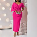 D395 party dressexport women's sexy big bow slit dress hip skirt fashiondress