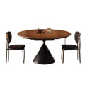 Vintage-inspired, upscale, extendable, foldable solid wood round table with a rotating turntable – a luxurious dining table and chairs set for your home