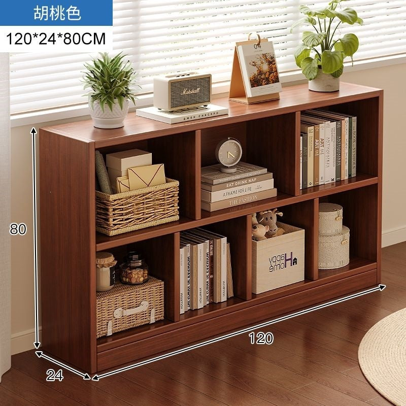 Bookshelf storage rack simple floor-standing wall-mounted storage cabinet rental house multi-layer living room for home bedroom small bookcase