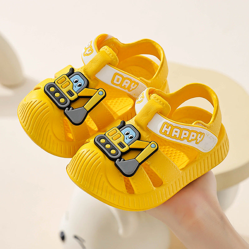 Eva kids' sandals - summer cartoon excavator design for baby boys and girls - cute, soft sole, non-slip, perfect for first walkers and toddlers