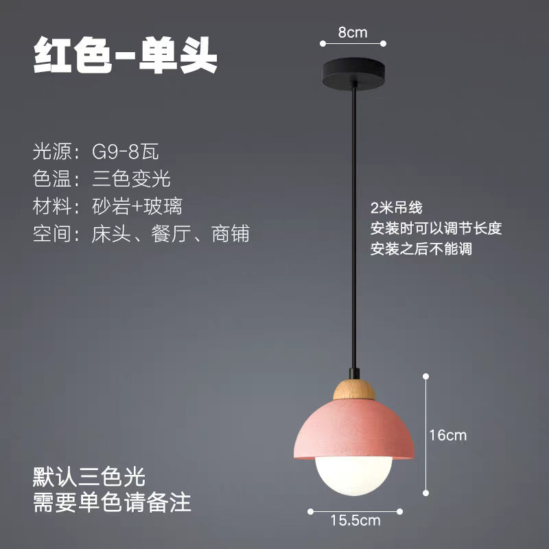 Classy bedroom bedside small chandelier single head medieval wabi-sabi style japanese styleretro restaurant bar table wood cream style