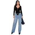 women's clothing  autumn and winter insfashionsexy silmlong sleeves t-shirtsense of designniche styletops jumpsuit