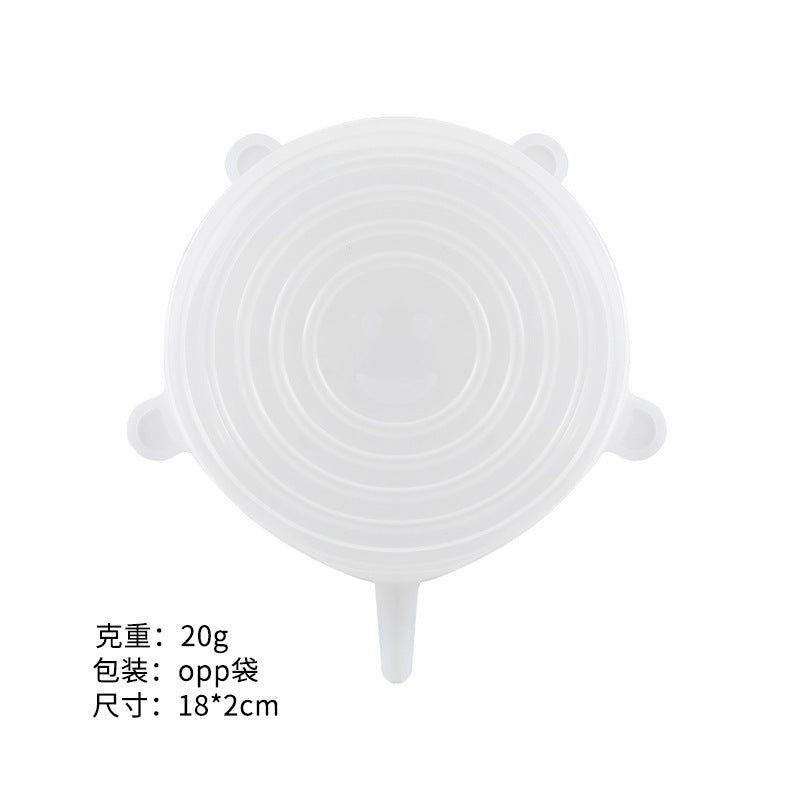 Silicone food storage lid set - 6 piece stretchable airtight bowl covers - food grade silicone reusable square lids