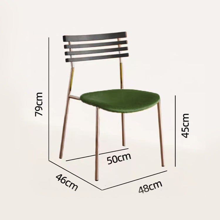 Creative milk tea shop backrest chair - minimalist metal frame upholstered dining chair - retro designer cafe restaurant chair