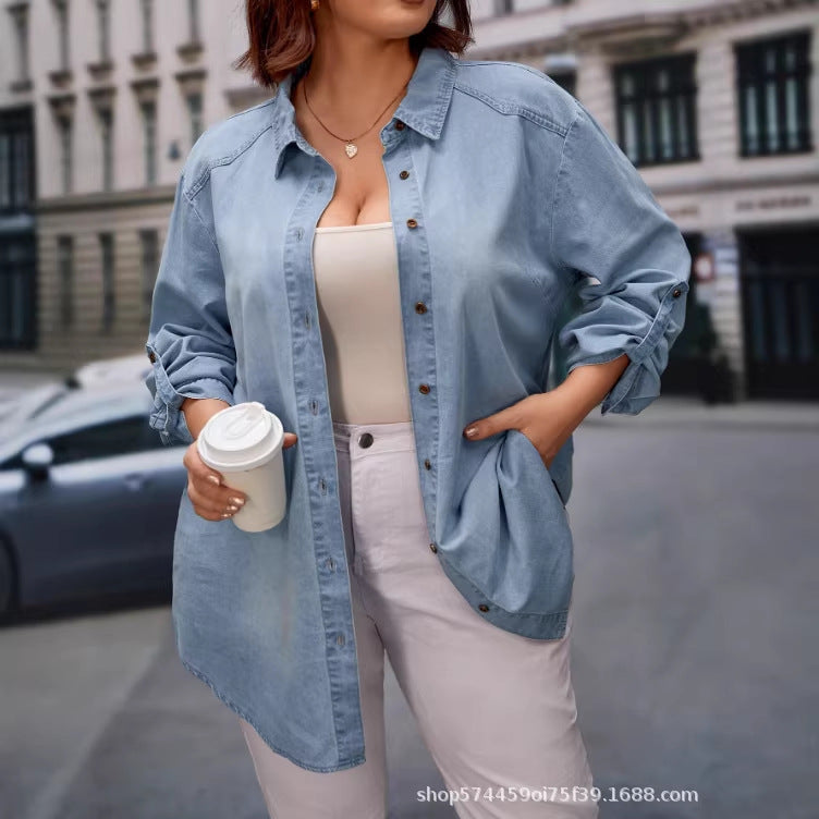 new arrivals: plus-size women's lightweight tencel denim jacket - perfect for sun protection, available on , , and for us/european markets