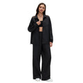 Women's activewear set: mesh panel breathable sun protection long sleeve top & relaxed fit active pants - 2 piece set