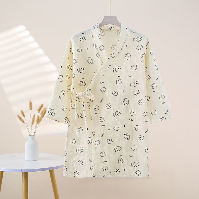 Class a pure cottonkids pajamassummer thin bath towel bathrobe baby cartoon home clothes nightgown air conditioning clothes yh
