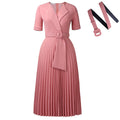 D593  fashion sexy short sleeve v neckfashionelegantelegance pleated plus sizehigh waist african dress