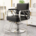Reinforced armrests, black leather, electroplated silver disc