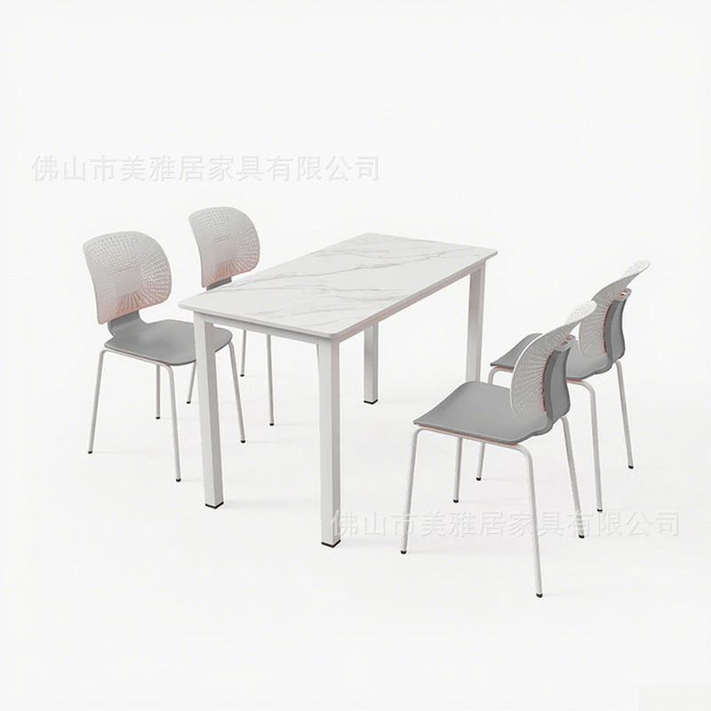 Company staff restaurant School canteen Custody class Table and chair combination 4 people 6 people Staff dining table and chair Rock slab table Commercial