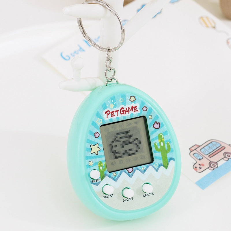 Mini virtual pet raising game console nostalgic feeding elf handheld electronic toy keychain pendant cross-border