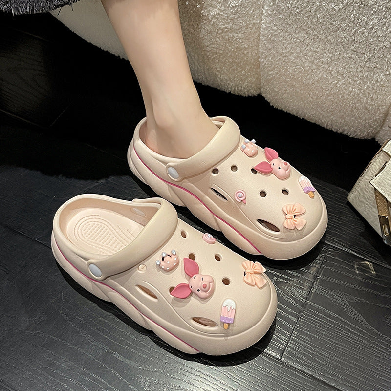 Cartoon matchingnew arrival crocs women's summerthick sole stomping on shit feeling pet outwear sandalsnon-slip soft soleeasiest for match