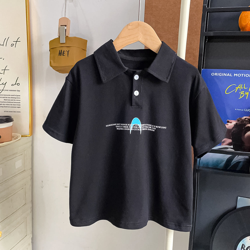 【summer new arrivals】pure cotton kids' polo shirt - summer collection for boys and girls - korean style turn-down collar short sleeve s003