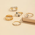 Customized alloy rings, cross-border niche luxury style jewelry, snake-shaped ring set accessories, diamond-studded women's couple rings