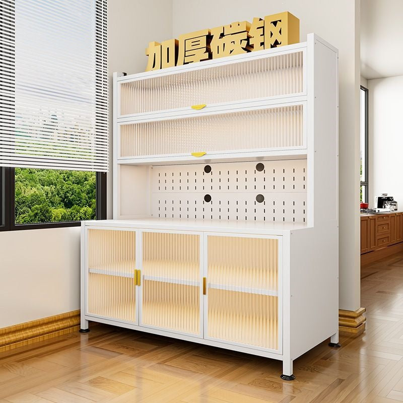 Steel kitchen storage rack cabinet storage cabinet for home floor-standing storage cabinet dustproof sun protection balcony cabinet bookcase shoe cabinet