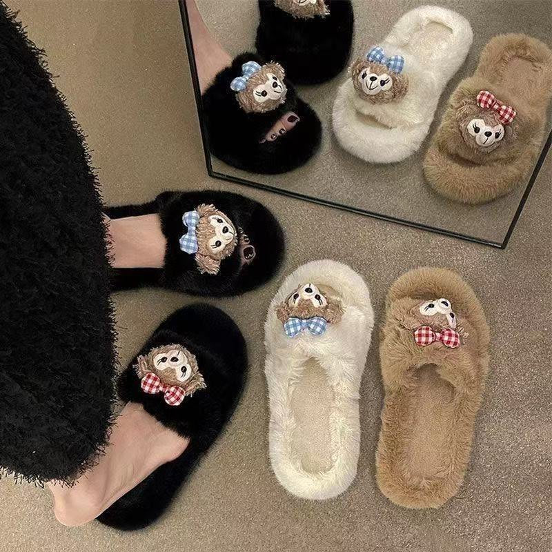 New autumn/winter 2025 indoor cute cartoon slippers - autumn/winter home anti-slip comfortable fuzzy slippers