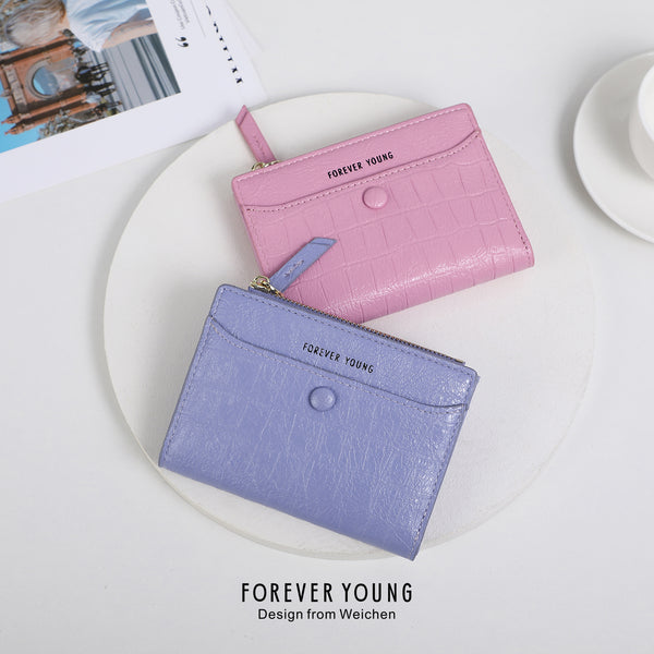 FOREVER YOUNG new stone pattern card bag niche women's wallet fashionable small change bag wholesale