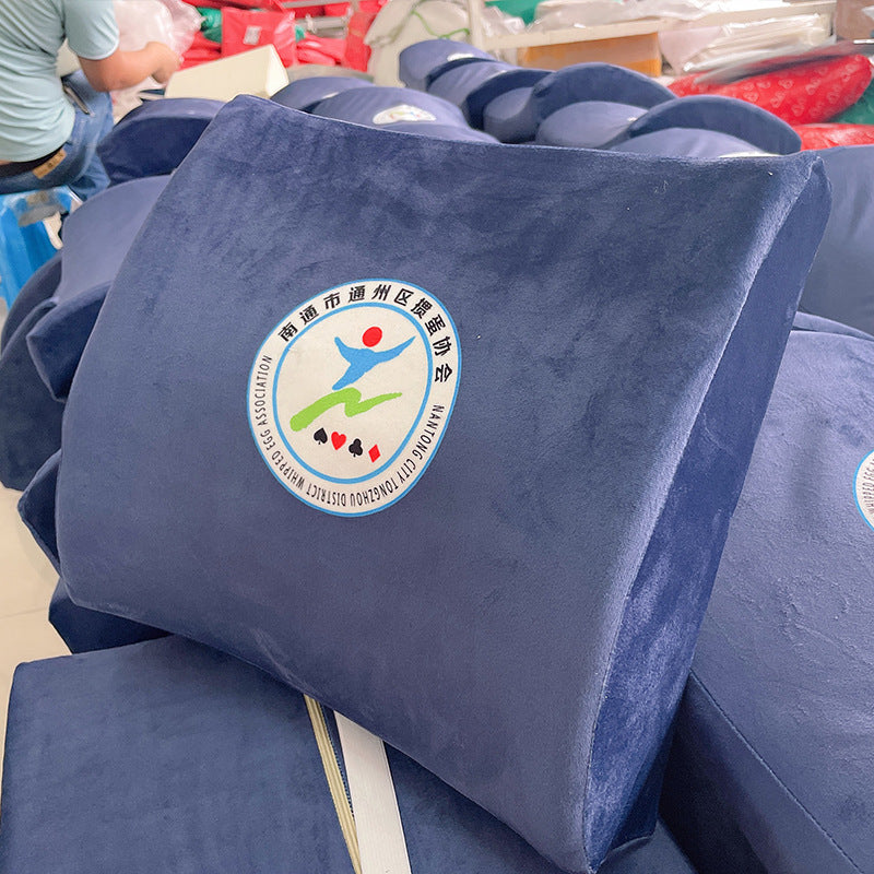 Customized sponge cushions with customized corporate logo gifts memory foam pillows office waist cushions