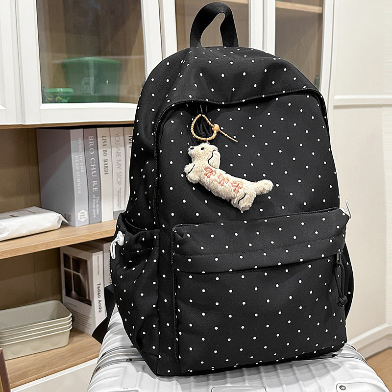 Ins polka dot school bag new arrivalniche style backpack college student fashion travel backpack easiest for match large capacity backpack