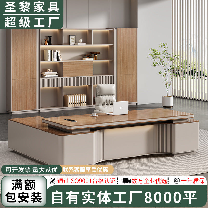 Saint li accessible luxury boss table office desk casual chairman president table executive table manager office table and chair combination
