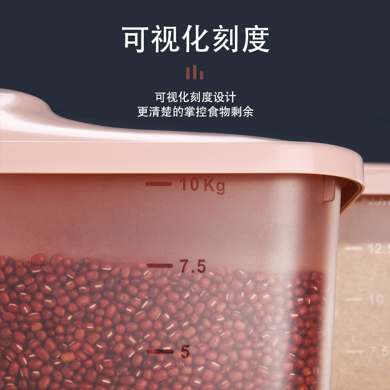 Kitchen Japanese-style rice bucket, grain storage box, household sealed insect-proof and moisture-proof rice bucket 10kg food grade