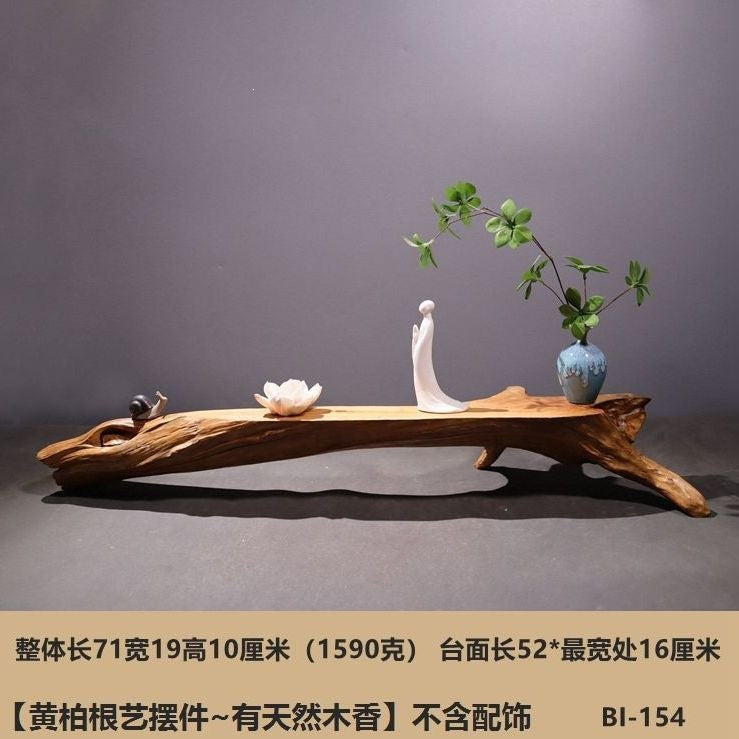 Weathered dead wood ornaments 2 thuja root carving bonsai bottom base tea ceremony tea room tea table dry tea table