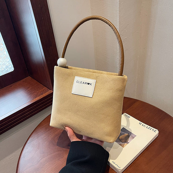 2025 new niche design pearl fashionable shoulder handbag women's messenger bag small square bucket bag