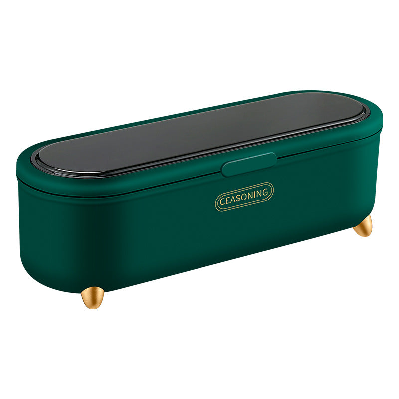 Desktop seasoning box, kitchen seasoning can, grid clamshell storage seasoning box, transparent sealed plastic seasoning box