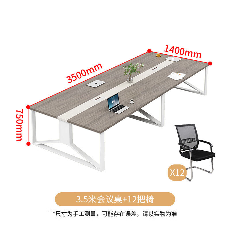 Saint-li conference table and chair set - long table office desk for business reception and negotiations, available in small and large sizes