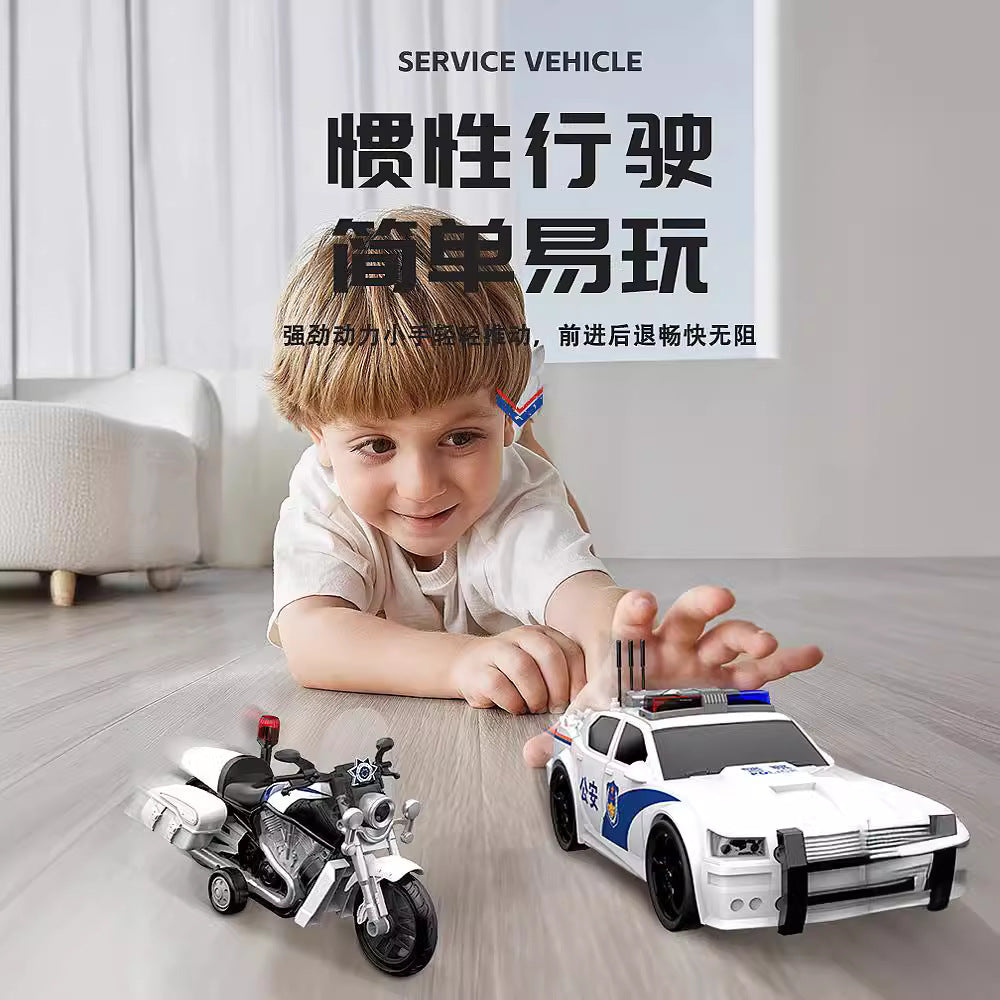 Fire truck ambulance kids' car motorcycle police car toy airplane rescue set - new cross-border gift for boys