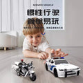 Fire truck ambulance kids' car motorcycle police car toy airplane rescue set - new cross-border gift for boys