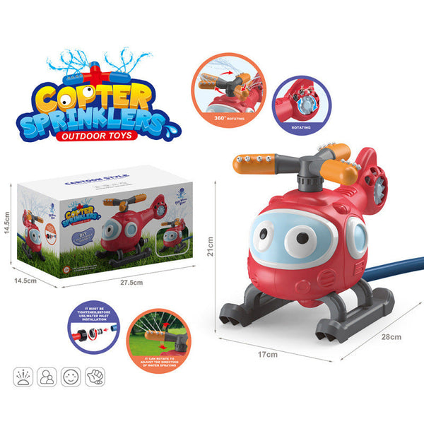 Cross-border export outdoor children's water spray plane with baseball rotating sprinkler lawn water play parent-child interactive toy