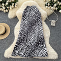 Classyelegant leopard print printingsatin skirt women's summerfrencheasiest for matchsilmslimming look mid-length mermaid dress