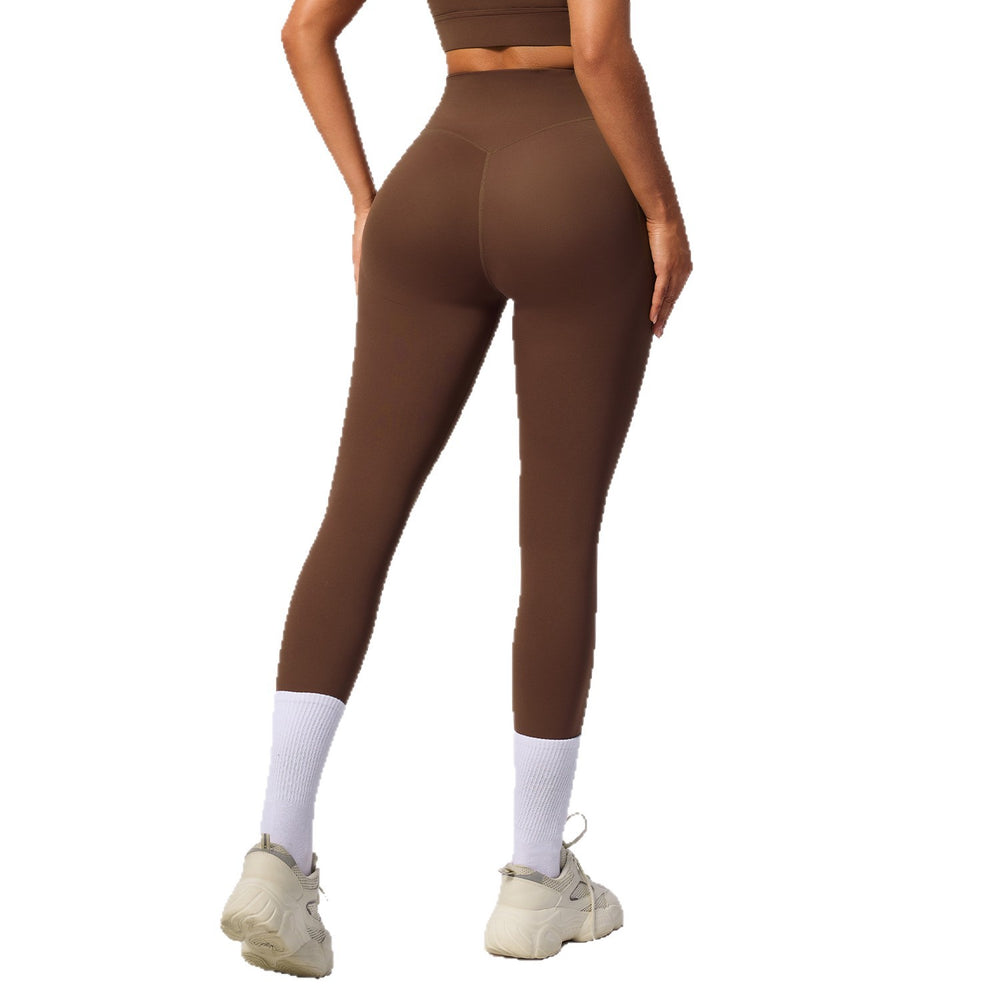 High-waisted shaping yoga leggings - designer style, slimming, butt-lifting, pocketed workout pants for women