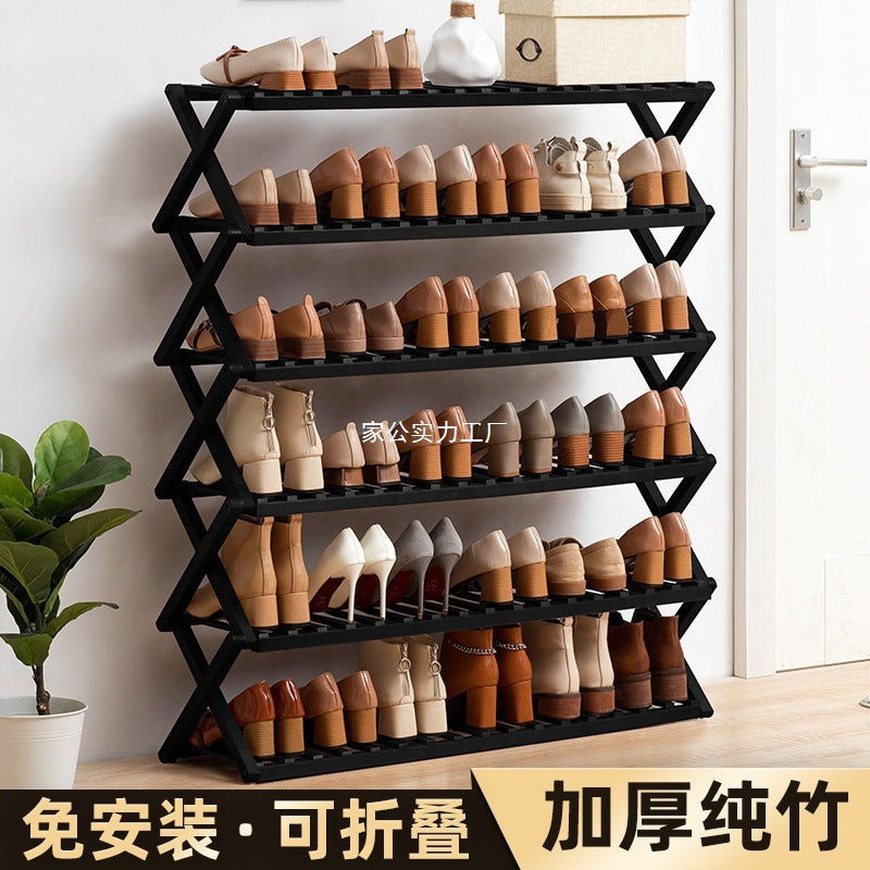 Simple shoe rack, shoe cabinet, wooden dormitory, covering a small area, multi-layer dust-proof entry door at the door, shoe rack, storage rack